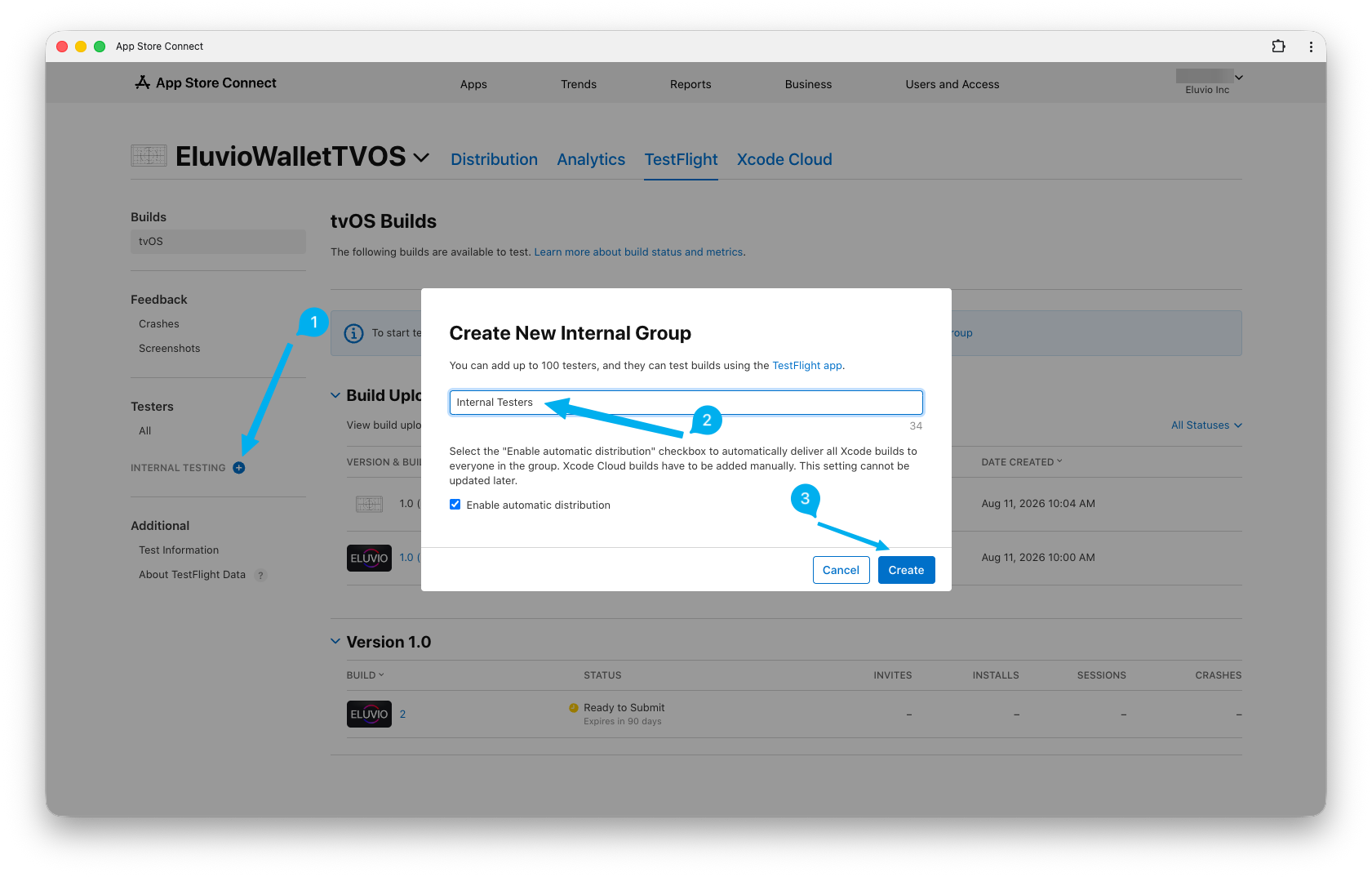 Creating an internal testing group